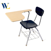 Chaise d'étude d'écriture confortable et robuste avec bloc-notes Table et chaises pour étudiants universitaires pour salle de formation scolaire