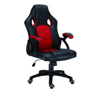 Chaise de jeu d'ordinateur pivotante en cuir traditionnel et acier inoxydable, chaise de course