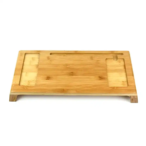 Organizador de escritorio de ordenador portátil ajustable multifuncional de bambú de Color Natural, soporte elevador de Monitor de 2 niveles para muebles de oficina - Product Image 5