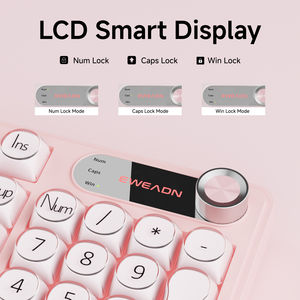 EWEADN V102 Teclado Inalámbrico de Membrana PBT de 102 Teclas RGB Trimodal de 2.4GHz, Diseño Compacto de 5000mAh para <span class=keywords><strong>iPad</strong></span> <span class=keywords><strong>Mini</strong></span> y Tabletas USB-C - Product Image 4