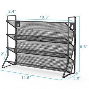 Étagère à épices rotative à quatre niveaux en fil métallique pour rangement d'assaisonnements de cuisine, idéale pour placard - Product Image 3