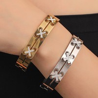 Bracelet Gaovo tendance avec initiale X en zircon cubique, design vintage rétro, en acier inoxydable, inaltérable, vente en gros transfrontalière, bijoux pour femmes