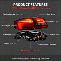 Conjunto de Luces Traseras LED Completas para Audi A3 Sportback Hatchback 2014-2020, Nuevo Estilo Actualizado, Señal de Giro Dinámica Secuencial