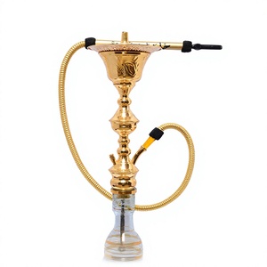 Authentique Ensemble Chicha Khalil Mamoon en Laiton Doré - 90cm avec Noyau et Chambre Intérieure en Laiton Massif - Product Image 1