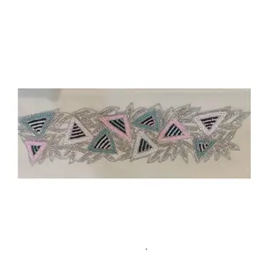 ผ้าลูกไม้ขอบลูกปัดสีทองทำด้วยมือคุณภาพสูงสำหรับตกแต่งบ้านงานเย็บปะติดขอบลูกปัดคุณภาพจากอินเดีย - Product Image 1