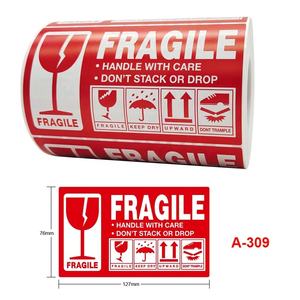 Autocollant d'étiquette fragile de 3 ''X 5''-Manipuler avec soin-Autocollants d'étiquettes d'expédition de remerciement <span class=keywords><strong>300</strong></span> étiquettes/rouleau d'autocollants fragiles - Product Image 3