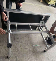 Soporte de Altavoz para DJ Plegable de Aluminio con Altura Ajustable y Estructura de Escenario, Mesa de DJ de Aleación de Aluminio