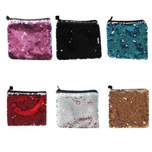 Porte-monnaie carré pour enfants, 14,5*12,5 cm, en sequins sirène, sublimation, durable, moderne, multifonctionnel - Product Image 1