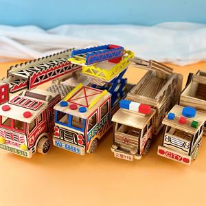 Nouveaux jouets Montessori éducatifs en bois, ensemble de chantier de construction, grue en bois, voitures <span class=keywords><strong>pour</strong></span> tout-petits, enfants - Product Image 4