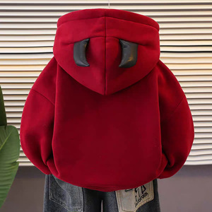<span class=keywords><strong>Pull</strong></span> d'hiver pour garçons et filles, style occidental pour bébé, personnalisé, tendance, <span class=keywords><strong>marque</strong></span> nouvelle année, lettre rouge, monstre, doublure en polaire - Product Image 3