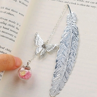 Spécimens de fleurs papillon pendentif signet Style chinois créatif métal plume papeterie marque-pages pour professeur cadeau fournitures