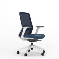 Chaise de bureau ergonomique à dossier moyen, chaise en maille confortable, chaise en tissu réglable en hauteur, chaise de salle de réunion, mobilier de bureau