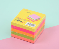 Bloc-notes adhésifs néon 3x3 pouces, impression logo personnalisée, 400 pages, personnalisation de la taille et de la couleur - Vente flash