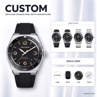 Montre mécanique automatique de luxe pour homme 42 mm en acier inoxydable avec bracelet en cuir/caoutchouc, lumineuse, style professionnel, édition limitée, logo personnalisé