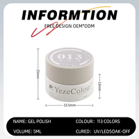 Gel à ongles YezeColour en pot, série de 300 couleurs, OEM ODM, étiquette privée, vente en gros pour les fournisseurs de salons de manucure