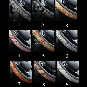 Cubierta <span class=keywords><strong>de</strong></span> volante automático <span class=keywords><strong>para</strong></span> <span class=keywords><strong>mujer</strong></span> <span class=keywords><strong>de</strong></span> 38cm con diamantes <span class=keywords><strong>de</strong></span> imitación decoración Interior <span class=keywords><strong>de</strong></span> coche hecha <span class=keywords><strong>de</strong></span> goma - Product Image 4