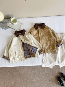 2025 autunno nuovo <span class=keywords><strong>abbigliamento</strong></span> per bambini giapponese e coreano Versatile stile britannico giacca Patchwork scozzese per <span class=keywords><strong>ragazzi</strong></span> - Product Image 4