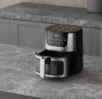 Friteuse à air intelligente multifonctionnelle moderne grande capacité 7L en acier inoxydable avec contrôle tactile, compatible prises EU AU UK US