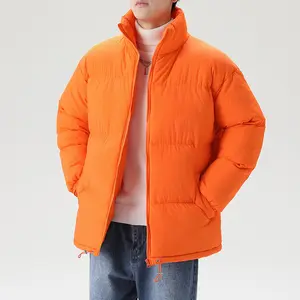 Özel Logo pamuk Polyester tasarım sıcak kabarcık yastıklı aşağı kirpi açık erkekler için kış ceket