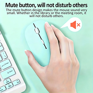 Ratón Óptico Inalámbrico Silencioso, Diseño Mini 3D, Sin Sonido <span class=keywords><strong>de</strong></span> Clic, Compatible con PC, Laptop, iPad y Tablets, para Juegos y Uso en la Oficina - Product Image 4