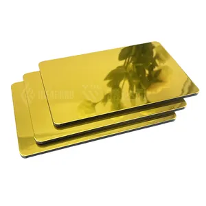 Vendita diretta prezzo competitivo pannello composito in alluminio oro specchio riflettente foglio di alluminio Alucobond