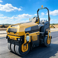Compacteur routier pneumatique à roues multiples de 3 tonnes homologué CE, entièrement hydraulique, pour asphalte