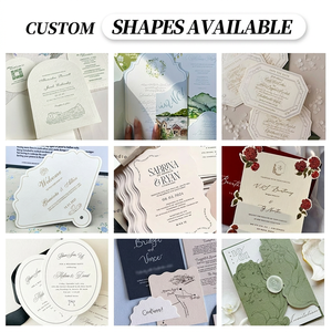 Carte d'invitation de <span class=keywords><strong>mariage</strong></span> de luxe <span class=keywords><strong>en</strong></span> papier de coton texturé blanc avec monogramme <span class=keywords><strong>en</strong></span> relief, manchon <span class=keywords><strong>en</strong></span> mousseline avec nœud, double bordure, impression personnalisée - Product Image 6