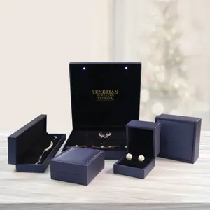 2023 collana di lusso all'ingrosso scatole di imballaggio di gioielli scatola regalo di gioielli Design a filo custodia per gioielli con ciondolo ad anello in pelle Pu
