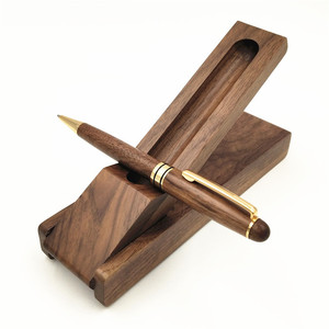 <span class=keywords><strong>Stylo</strong></span> bille de luxe en bois avec pointe de 0,35 mm, encre noire, pour le bureau et l'école, ensemble d'écriture pour signature masculine - Product Image 2