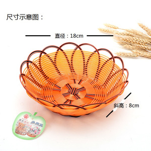 Woven Metal Food Basket Bowl Orange Red Color For Snack <b>Fruit</b> <b>Storage</b> Display - Product Image 4