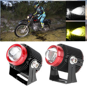 Faros LED para Motocicleta, 2 Piezas, Luces LED de Doble Color, Luz Alta y Baja, Universales, Pequeñas Luces de Cañón de Acero, Lámpara Auxiliar - Product Image 2