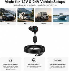 <span class=keywords><strong>Cable</strong></span> de Alimentación de 3M con Voltímetro Digital para Encendedor de Cigarrillos, Adaptador de Voltaje de 12V a 30V para Starlink Mini, Amplificador de Voltaje, Cargador de Coche - Product Image 5