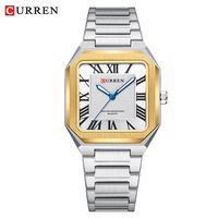 Montre à quartz classique pour homme CURREN 8482, design carré vintage, cadran avec chiffres romains, style business, aiguilles luminescentes