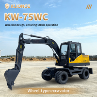 Excavatrice sur roues hydraulique KW-75WC 6850 kg à grande vitesse (30 km/h) pour l'excavation de canalisations urbaines et la réparation routière – Meilleures ventes