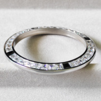 Lunette de montre en acier inoxydable sertie de diamants, faite à la main, compatible avec les Rolex Dayjust 40 mm, personnalisation possible en or 18 carats
