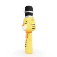 Boîte à karaoké sans fil rechargeable pour enfants, design ours omnidirectionnel, port USB Type C TF, poignée pour chanter n'importe où
