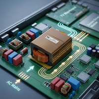 Transformateur de puissance planaire blindé personnalisé à haute densité de courant pour conversion de réseau intelligent monophasé EE65