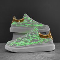 Sneakers réfléchissantes personnalisées avec logo OEM, marque privée, blanches, décontractées, à semelle épaisse, chaussures de luxe pour femmes, chaussures décontractées de créateur