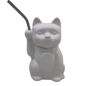 Caneca maneki neko lucky gato de cerâmica tiki xícara de coquetel de porcelana