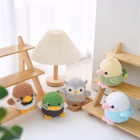 Vente en gros : Petits animaux en peluche amigurumi à ailes, poulets, perroquets, canards, hiboux au crochet, petites poupées, mini-oiseaux au crochet