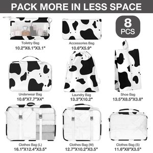 Sacs de rangement de <span class=keywords><strong>voyage</strong></span> grande capacité, cubes de rangement imperméables pour bagages, sacs de rangement pour linge, logo personnalisé, <span class=keywords><strong>Corée</strong></span>, lot de 8 sacs organisateurs de <span class=keywords><strong>voyage</strong></span> - Product Image 4