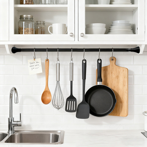 Tringle à <span class=keywords><strong>rideau</strong></span> <span class=keywords><strong>de</strong></span> <span class=keywords><strong>douche</strong></span> imperméable et <span class=keywords><strong>extensible</strong></span> en acier inoxydable pour balcon, design domestique, jamais tombant, pour suspendre les vêtements - Product Image 5