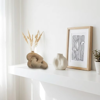 Décoration en bois sculptée à la main à 2 maillons, sculpture esthétique en bois naturel entrelacé pour table basse, étagère, maison de campagne, style bohème