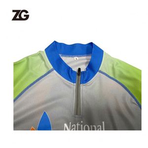 Maillots de cyclisme personnalisés à séchage rapide avec col zippé / Maillot de cyclisme professionnel personnalisé à manches courtes pour hommes - Product Image 5