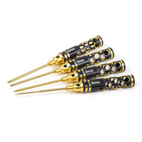 Jeu de tournevis hexagonaux 4 pièces, embouts revêtus de titane, poignée légère en nid d'abeille creux 1.5/2.0/2.5/3.0mm pour la réparation de modèles RC FPV UAV