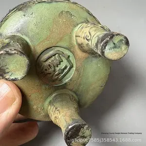 Антикварная китайская бронзовая курильница-трипод, ритуальный сосуд в архаичном стиле с узором таоти, коллекционный предмет декора - Product Image 6