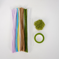 Kit de fleurs en chenille faites à la main, 3 styles de plantes artificielles en pot avec tulipes, tournesols et lys, idéal pour les cadeaux - Vente flash