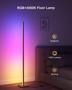 โคมไฟตั้งพื้น LED สีทองทันสมัย พร้อมรีโมท ควบคุมด้วยเสียงผ่าน Alexa ซิงค์เพลงได้ 16 ล้านสี 3000K RGB CCT สำหรับห้องนอน ห้องนั่งเล่น สำนักงาน - Product Image 4