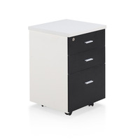 Meuble de rangement mobile moderne à trois tiroirs pour bureau, petit meuble de rangement latéral avec serrure