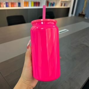 Nuevo Modelo de Vaso Aislado para Sublimación de 16 oz, Vaso de Acero Inoxidable Tipo Mason Jar con Pajita, Personalizable, Colorido, para Regalo - Product Image 3